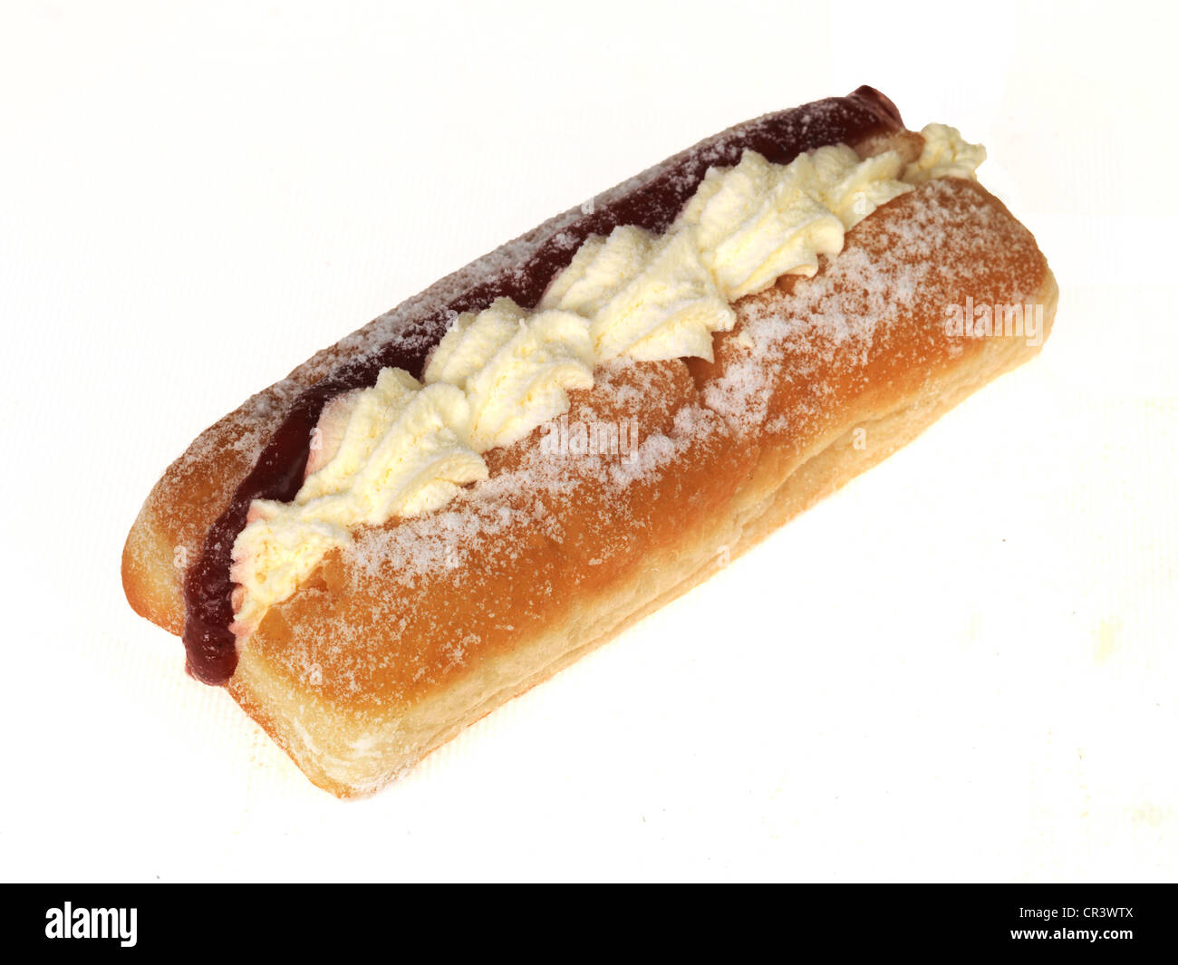 Jam and Cream Donut Stock Photo Alamy