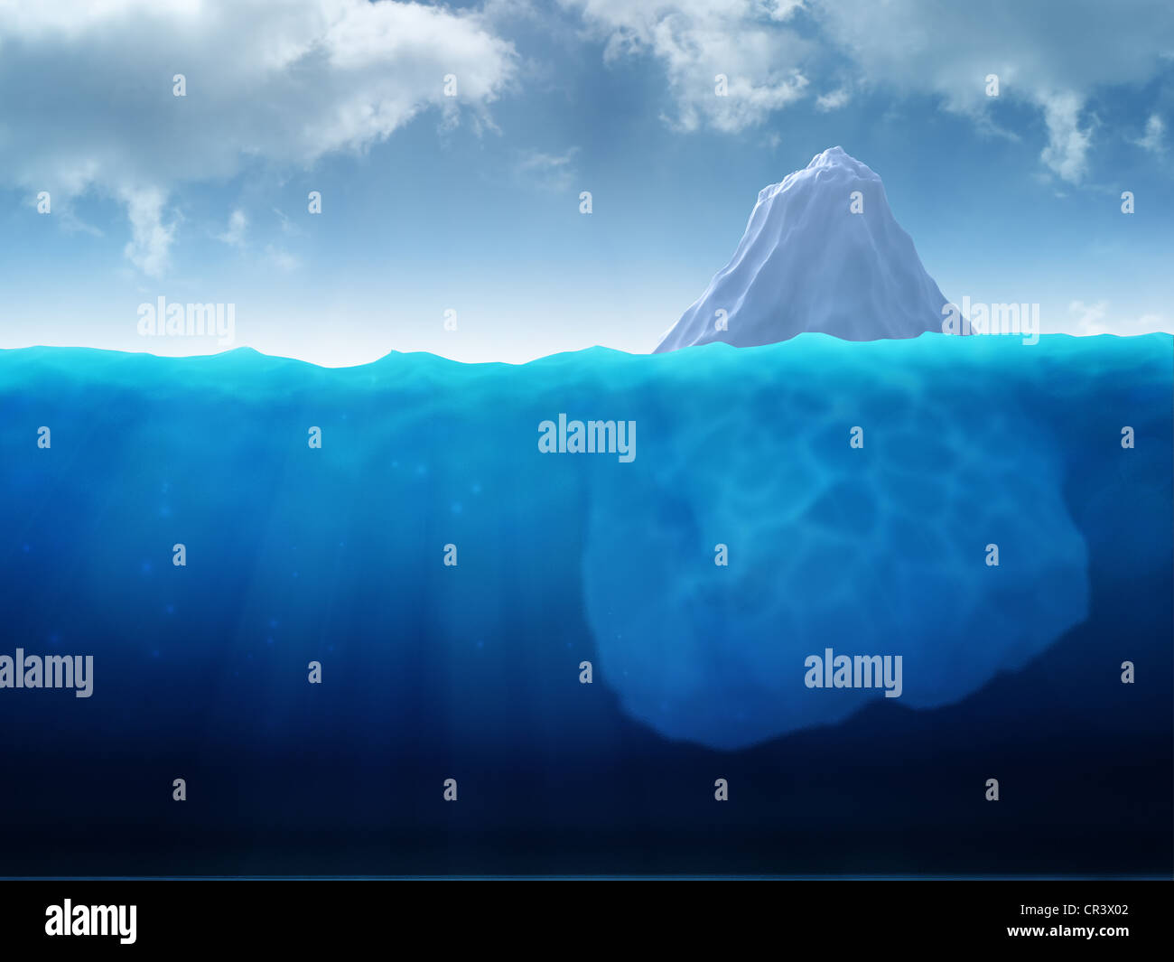 A large iceberg floating in water Stock Photo Alamy
