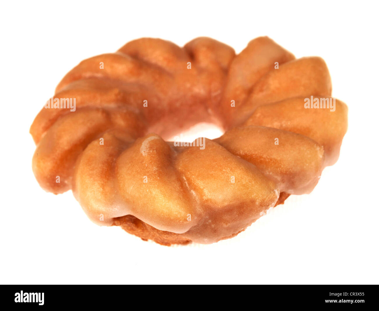 Glazed Cruller Donut Stock Photo