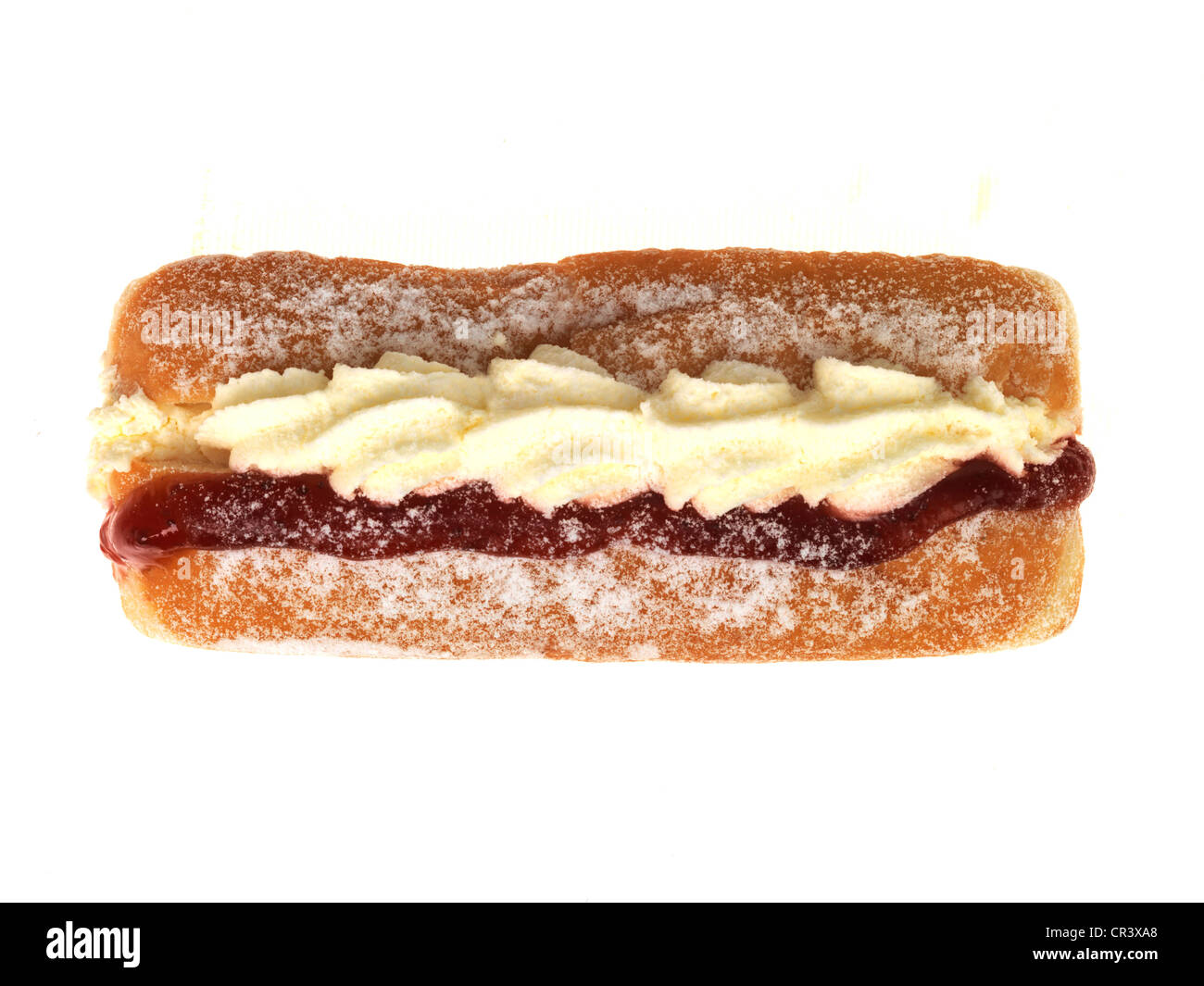 Jam and Cream Donut Stock Photo Alamy