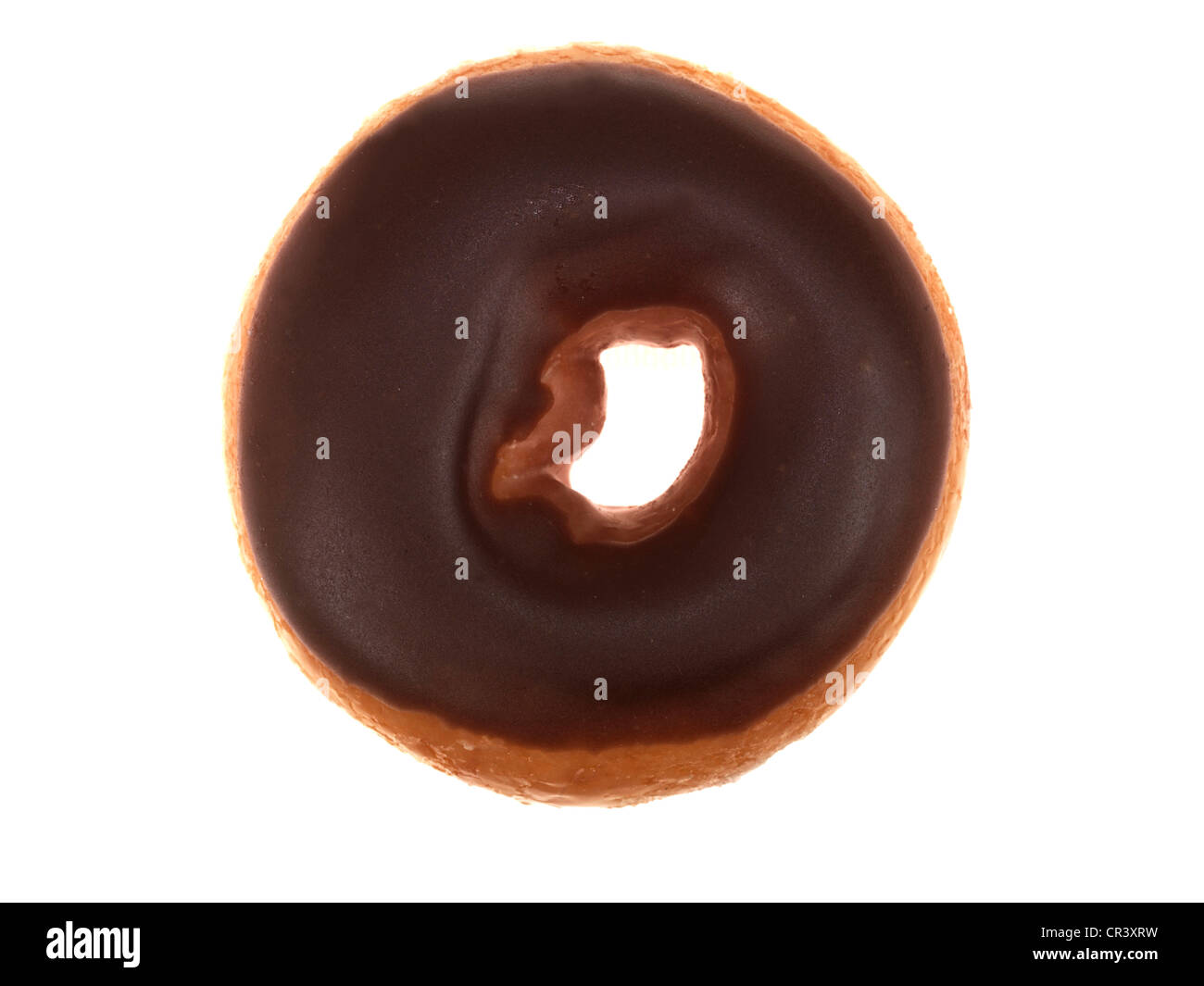 Chocolate Iced Ring Donut Stock Photo