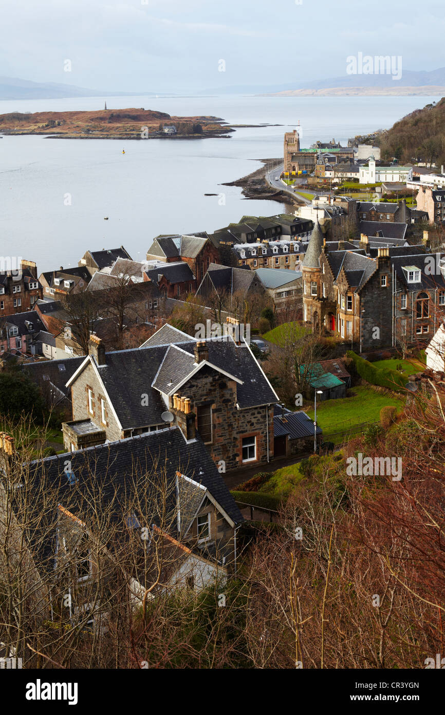 View over Oban from McCaigs Tower. Oban Stock Photo