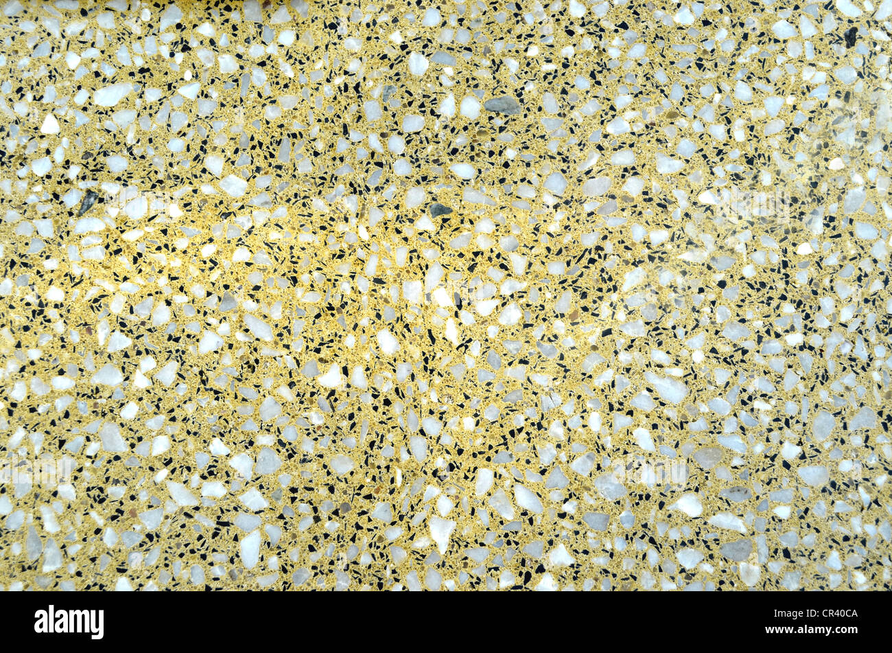 Stone slab with mosaic tiles, yellowish Stock Photo