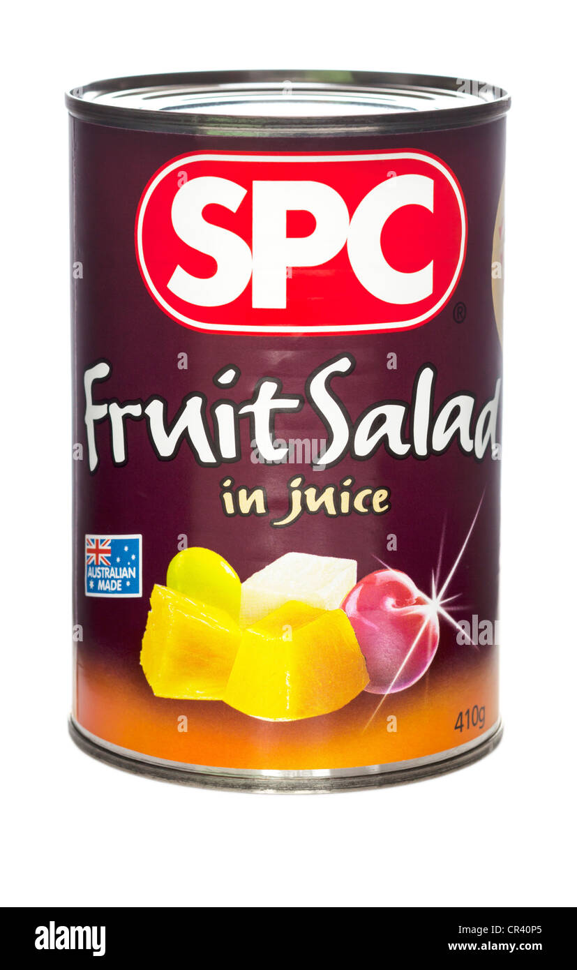 A can of SPC Fruit Salad in Juice Stock Photo
