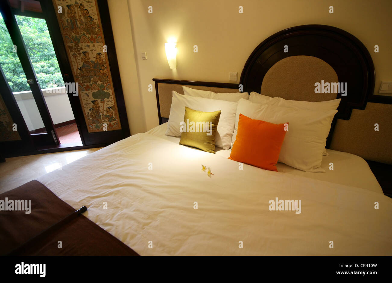 Nice Bedroom With The Big Bed Stock Photo Alamy