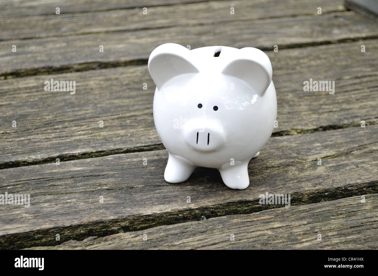 White piggy bank Stock Photo - Alamy