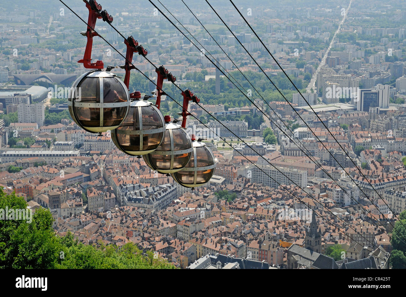 Cable car to Fort de la Bastille, Grenoble, RhoneAlpes, France, Europe