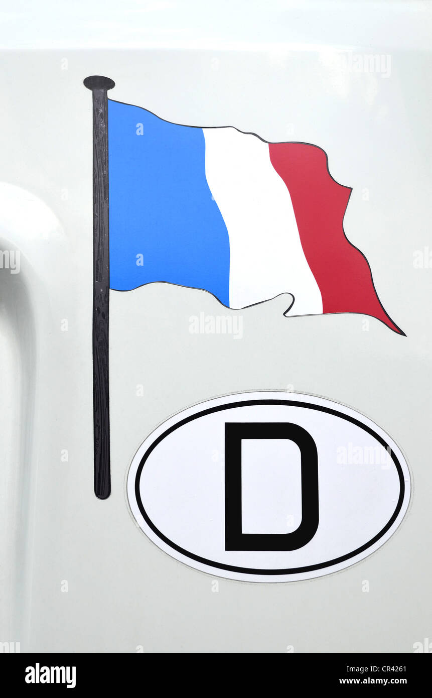 Germany, D, Flag, Oval Sticker