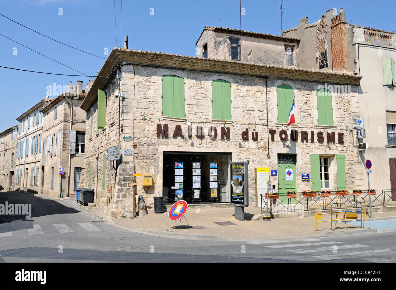 Tourist information, Saint Gilles du Gard, Languedoc-Roussillon region, France, Europe Stock Photo