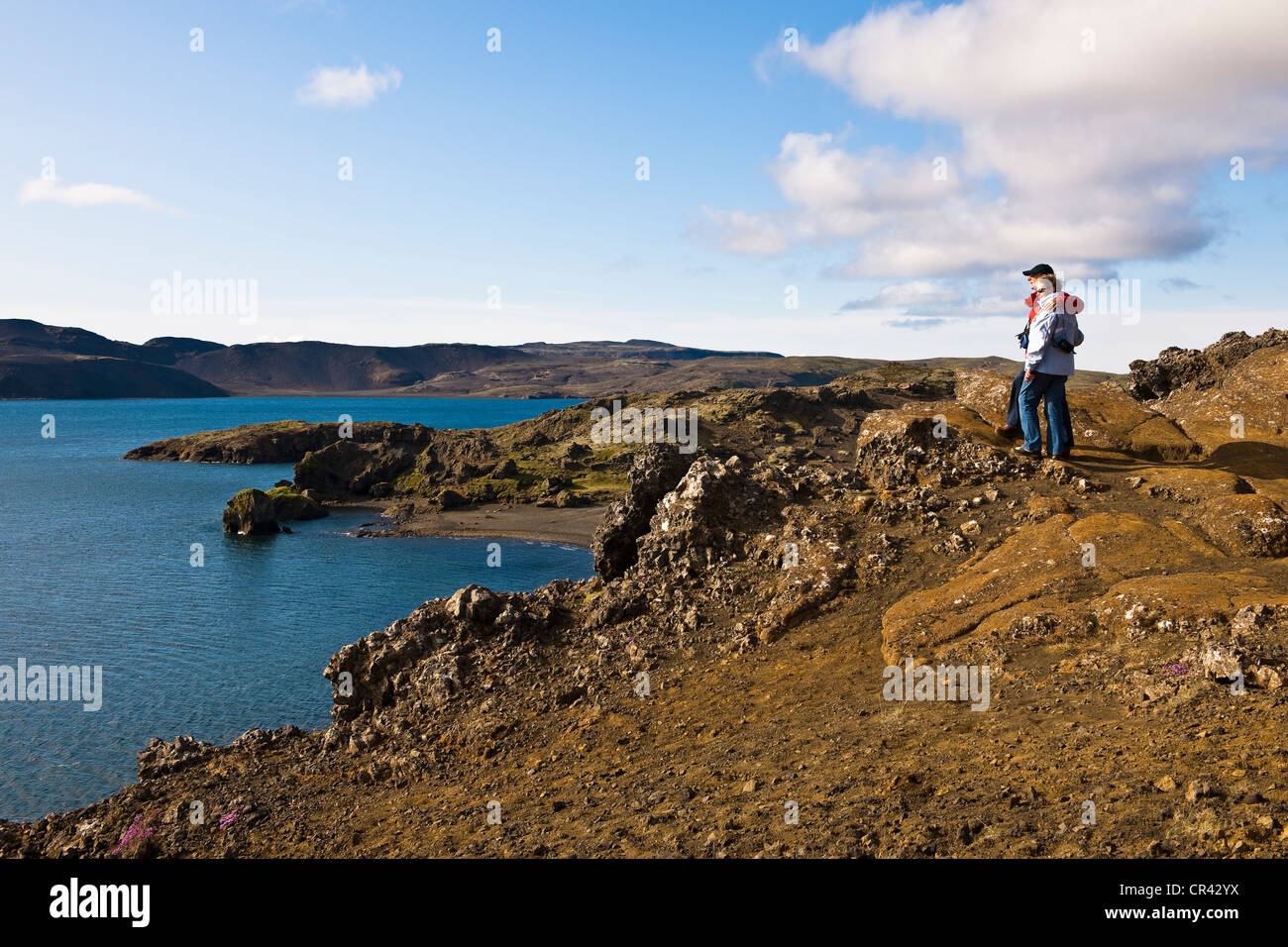 Iceland, Reykjavik region, Krisuvik Valley, Kleifarvatn Lake Stock Photo