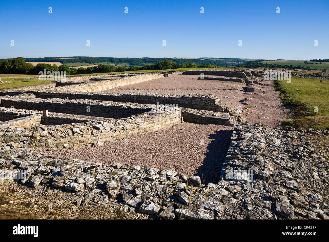 France, Cote d'Or, Alise St Reine, Alesia museum park, Gallo-Roman city vestiges on Mont des Fouilles Stock Photo