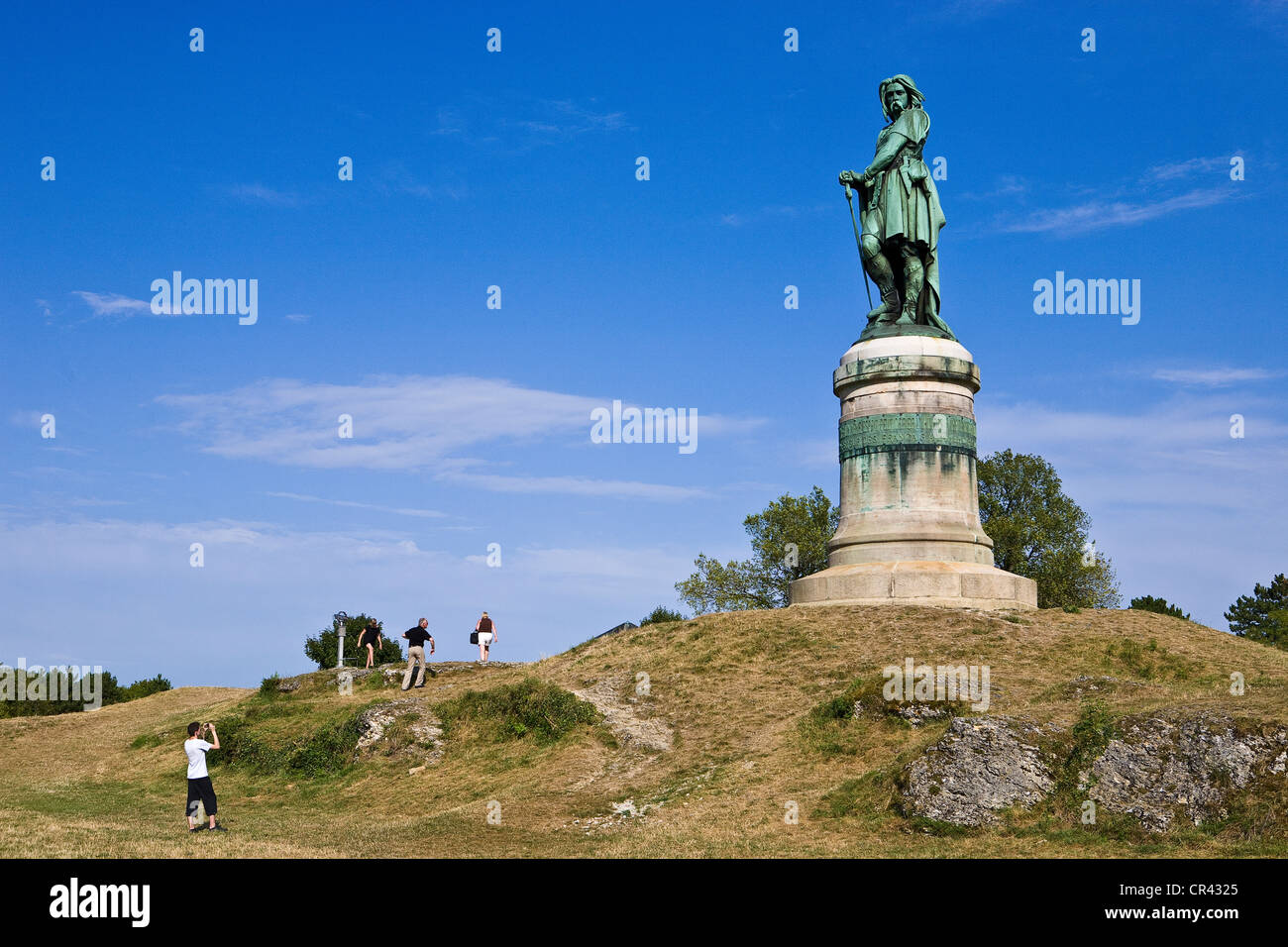 France, Cote d'Or, Alise Sainte Reine, Vercingetorix monumental statue by the sculptor Aime Millet at the top of Mont Auxois Stock Photo