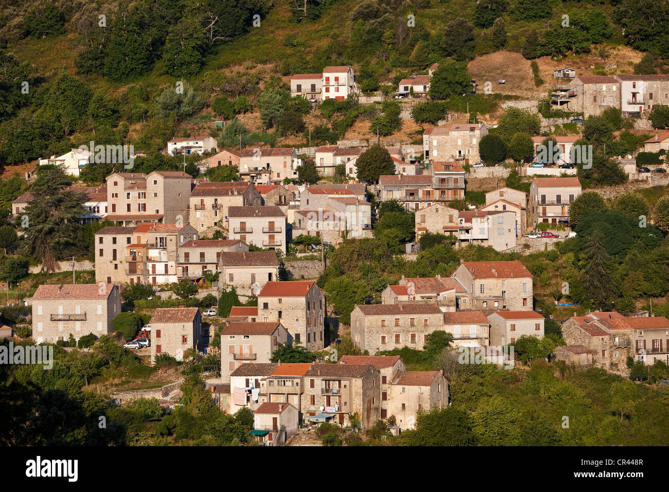 France, Corse du Sud, Levie village Stock Photo