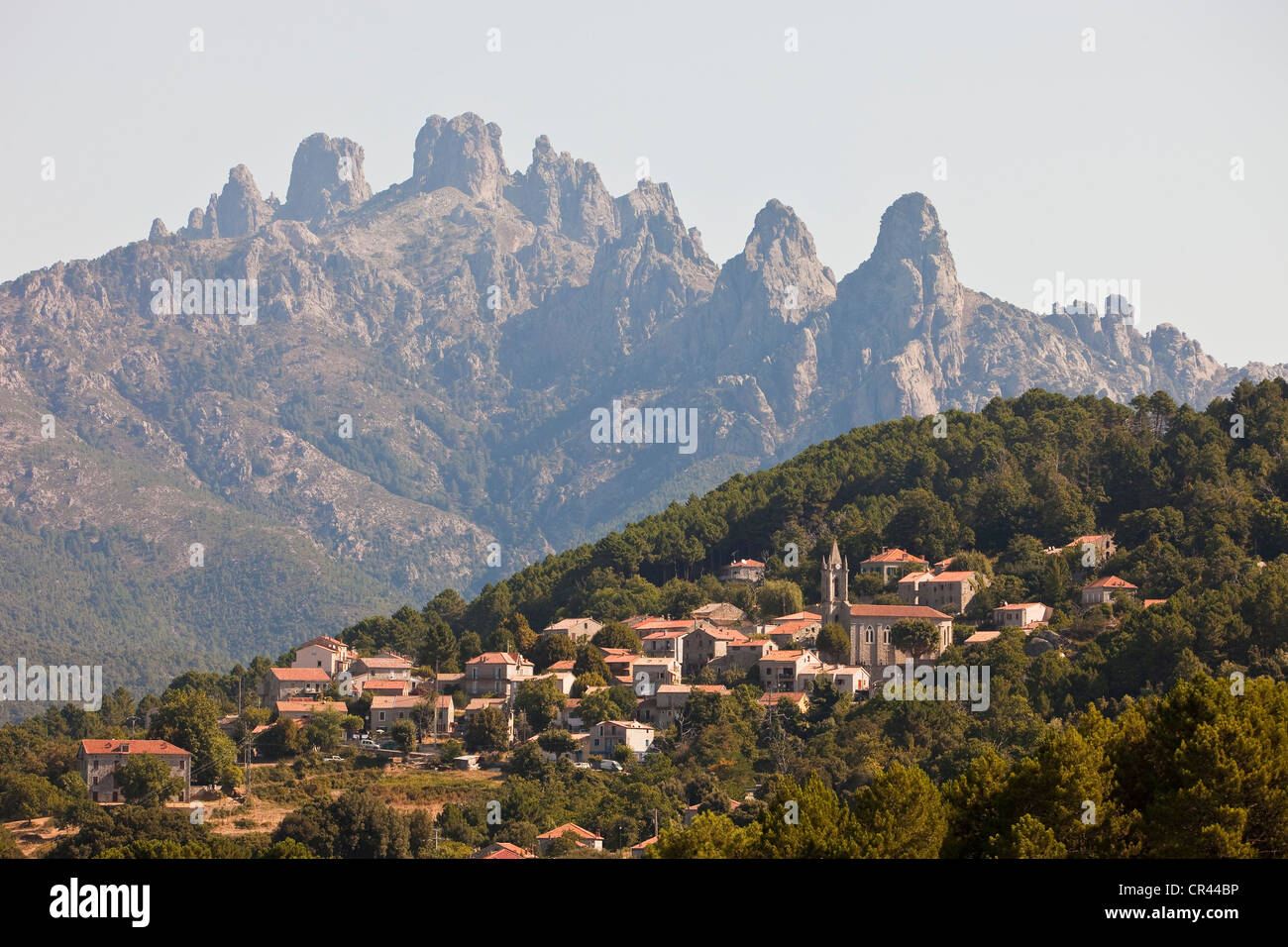 France, Corse du Sud, Zonza village Stock Photo