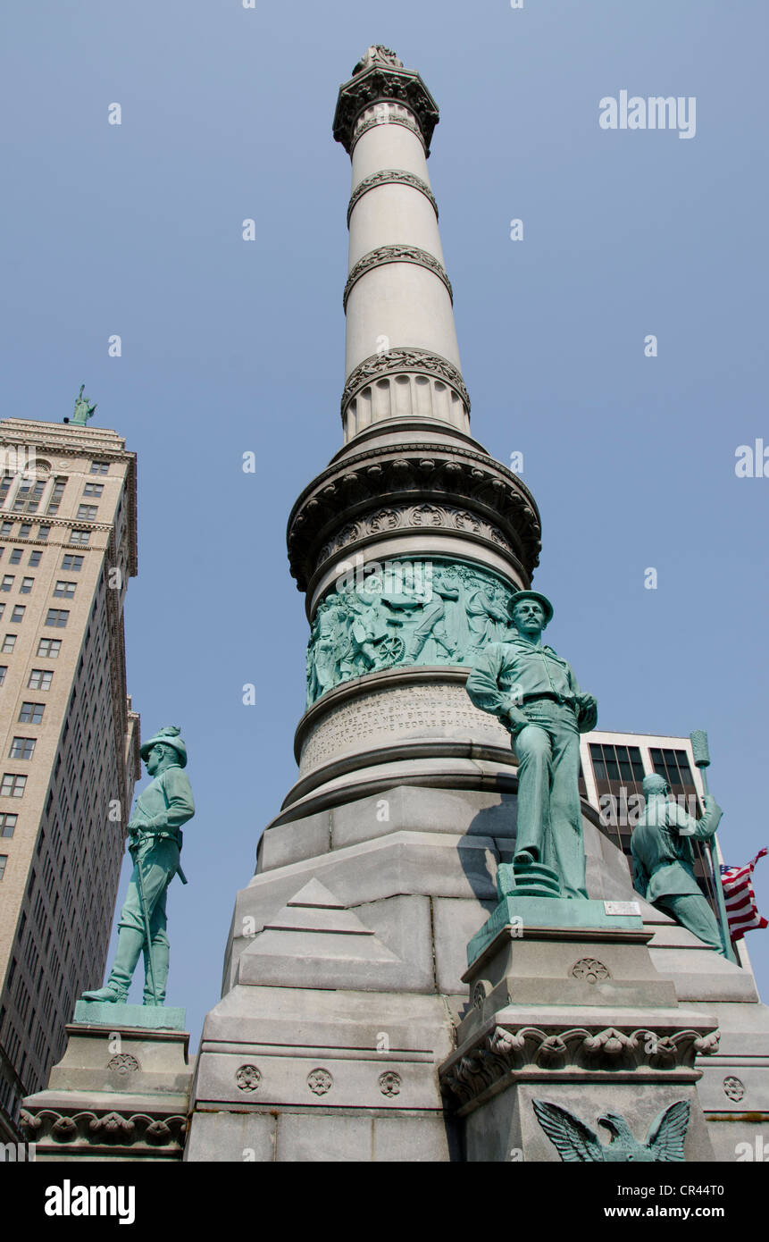 New York, Buffalo, Lafayette Square. Civil War monument, “Soldiers and Sailors” Stock Photo