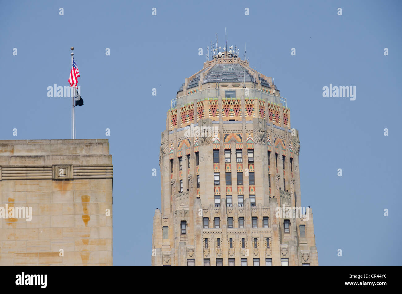 New York, Buffalo, City Hall. Historic Art Deco building completed in 1931 by Dietel, Wade & Jones. Stock Photo
