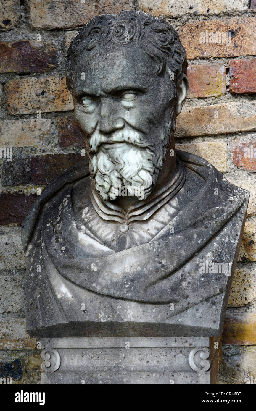 Bust, Michelangelo Bounarroti, 1475 1564, Italian painter, sculptor
