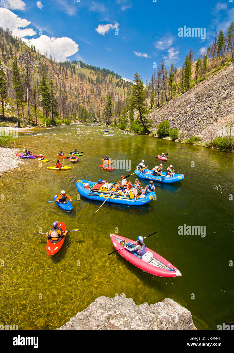 Rafting the Middle Fork of the Salmon River, Idaho Stock Photo