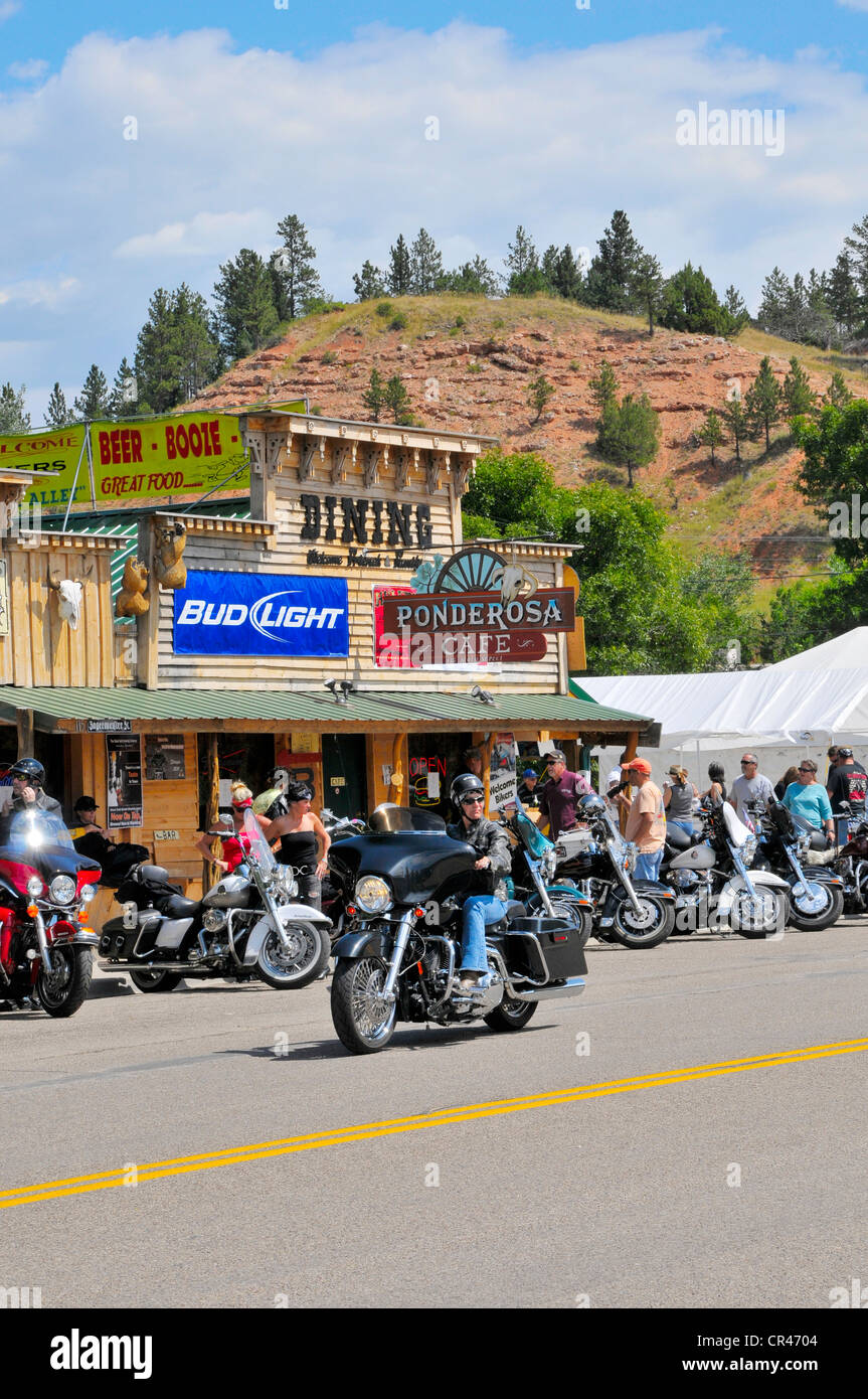 Motorcycles Hulett Wyoming near Devil's Tower National Monument Stock Photo