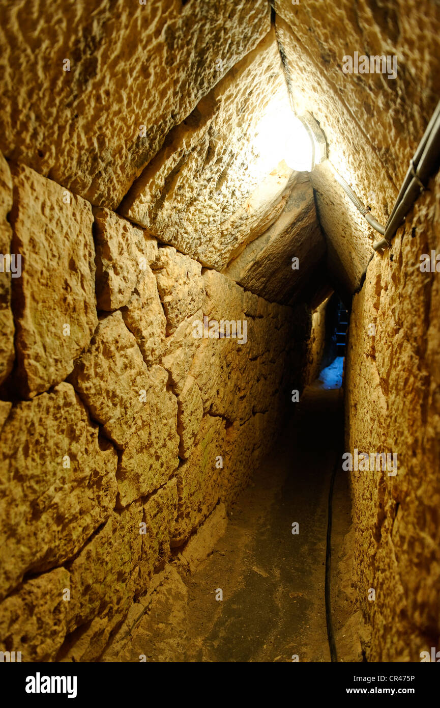 Tunnel of Eupalinos or Eupalinian aqueduct, near Pythagorio, Samos