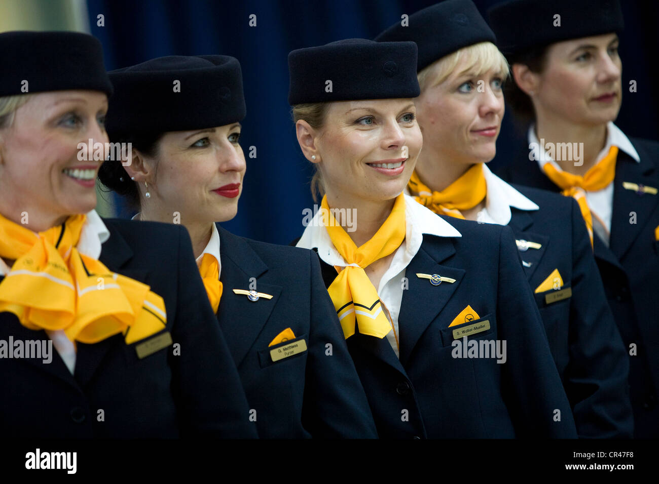 Lufthansa Airlines Flight Attendants.  Stock Photo