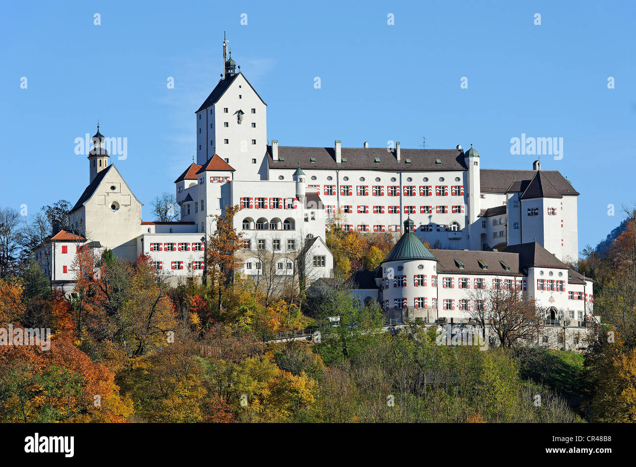 Schloss Hohenaschau castle, Aschau, Chiemgau, Upper Bavaria, Germany, Europe Stock Photo