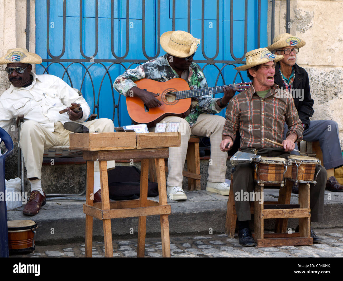 Cuban musicians in the old town of Havana, Cuba, Latin America Stock