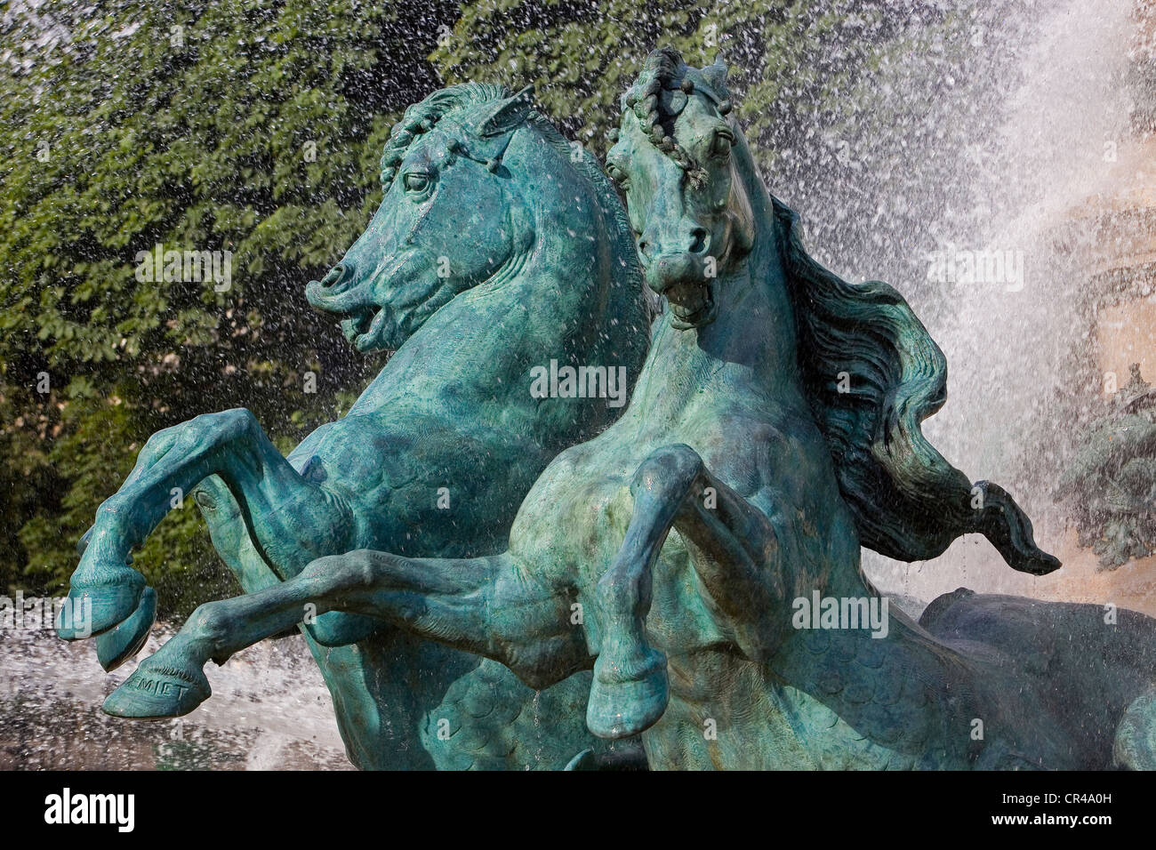 France, Paris, Carpeaux fountain horses in the observatory garden Stock