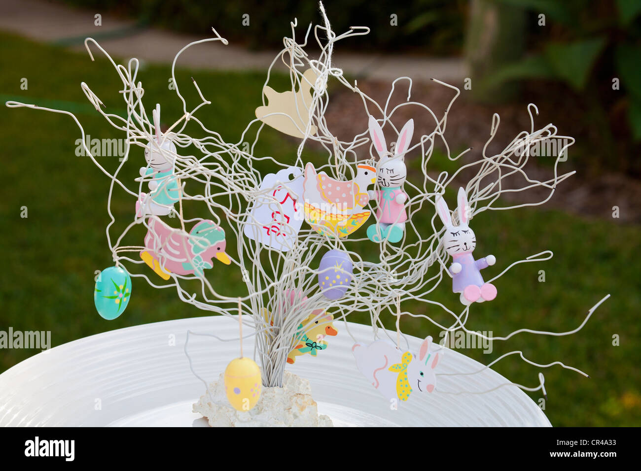 An Easter decoration for sale at a garage sale Stock Photo