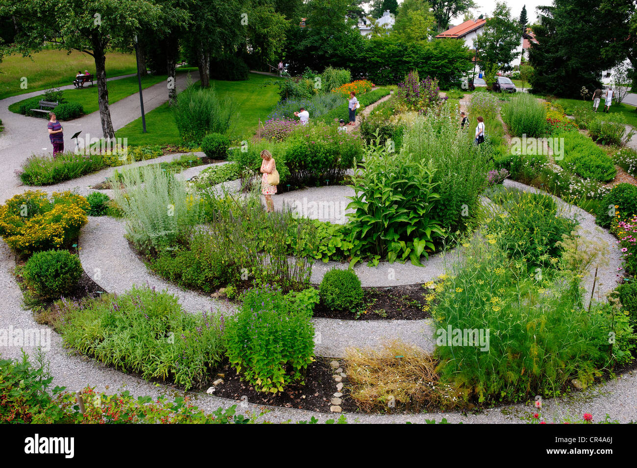 Herbal garden, Bad Heilbrunn, Upper Bavaria, Bavaria, Germany, Europe Stock Photo