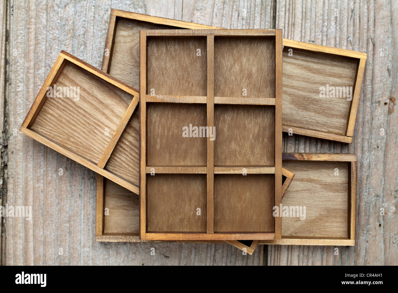 Stack of wooden box tray Stock Photo Alamy