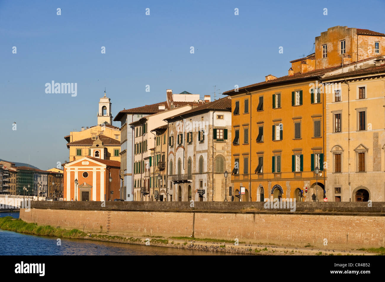 Italy, Tuscany, Pisa, Arno River banks Stock Photo