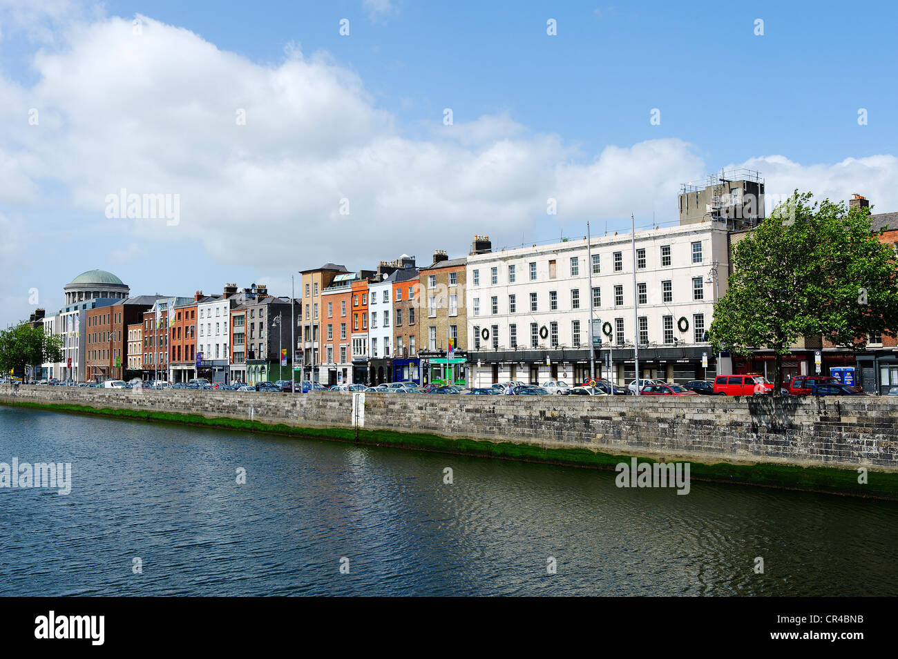 Houses on the Liffey river, Dublin, Republic of Ireland, Europe Stock Photo Alamy