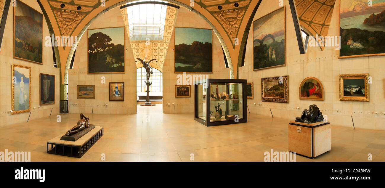 France, Paris, the Orsay Museum, exhibition room oriented towards the Seine terrace Stock Photo