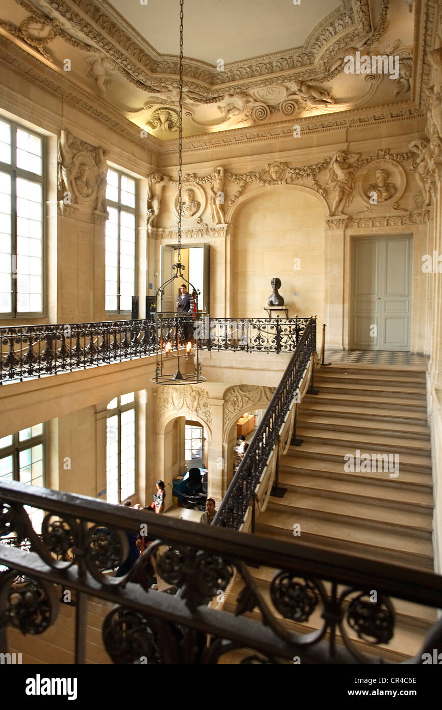 France, Paris, Picasso Museum, staircase of honour of the Hotel Sale Stock Photo