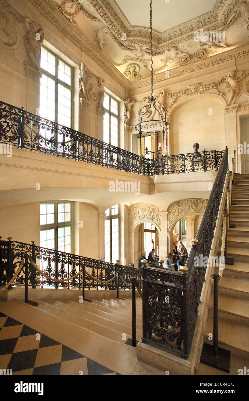 France, Paris, Picasso Museum, staircase of honour of the Hotel Sale