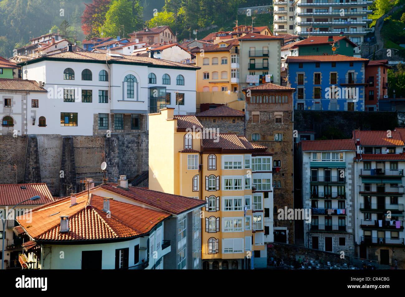 Townscape of Mutriku, Guipuzcoa, Basque Country, Spain, Europe Stock Photo