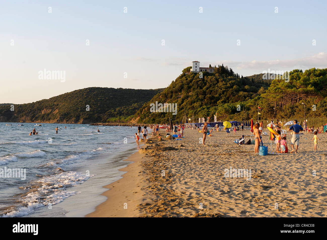 Beach at Punta Ala, Mediterranean Sea, Tuscany, Italy, Europe Stock