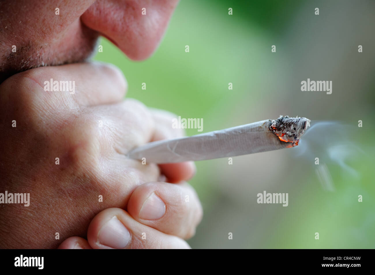 Smoking a joint Stock Photo