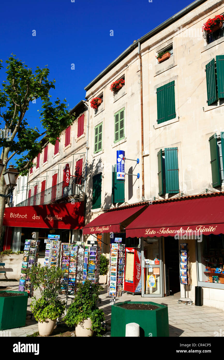 France, Bouches du Rhone, Les Alpilles, Saint Remy de Provence, boulevard Victor Hugo Stock Photo