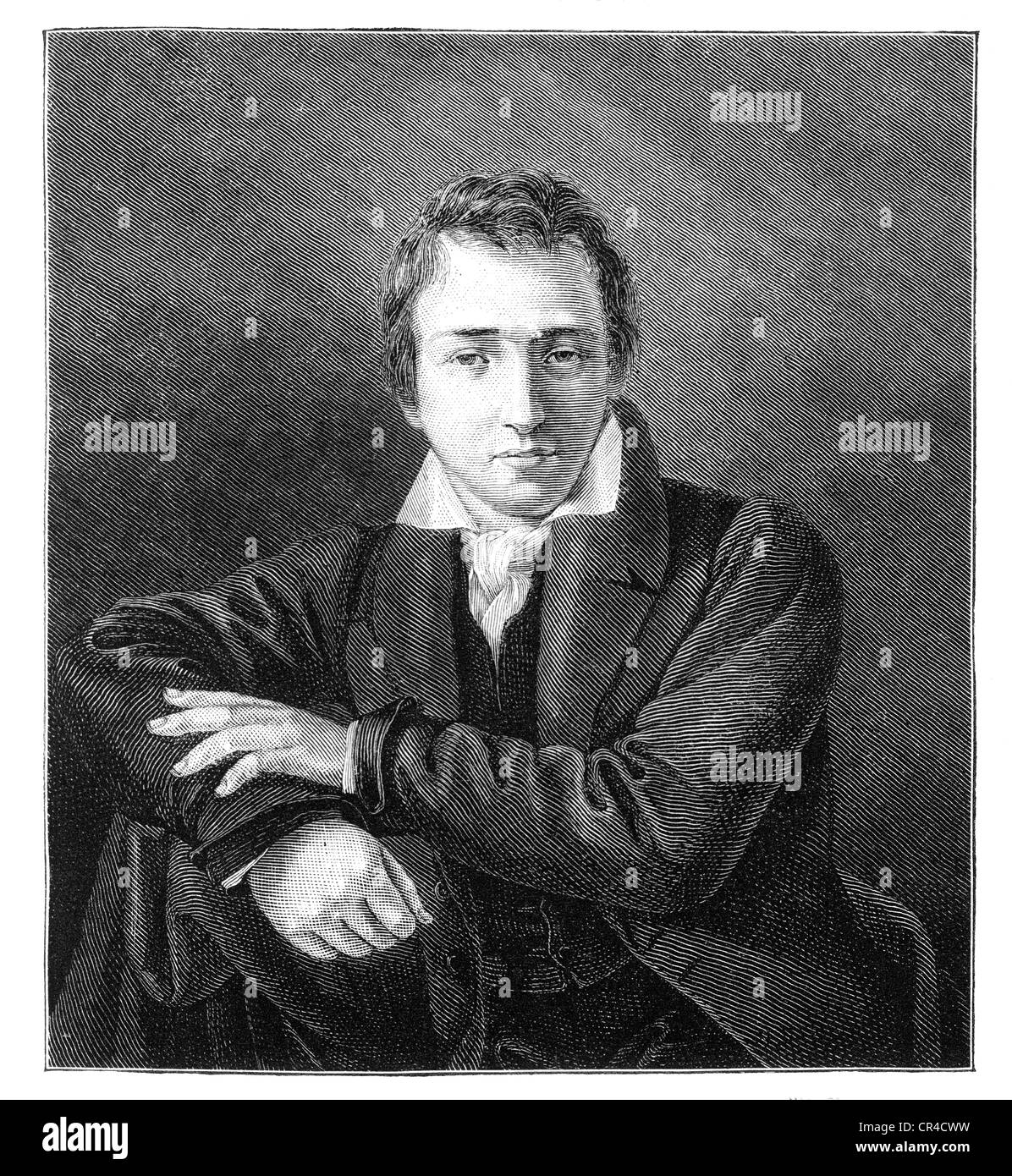 Christian Johann Heinrich Heine (1797 - 1856), poet, writer, steel engraving according to an image by M. Oppenheim Stock Photo