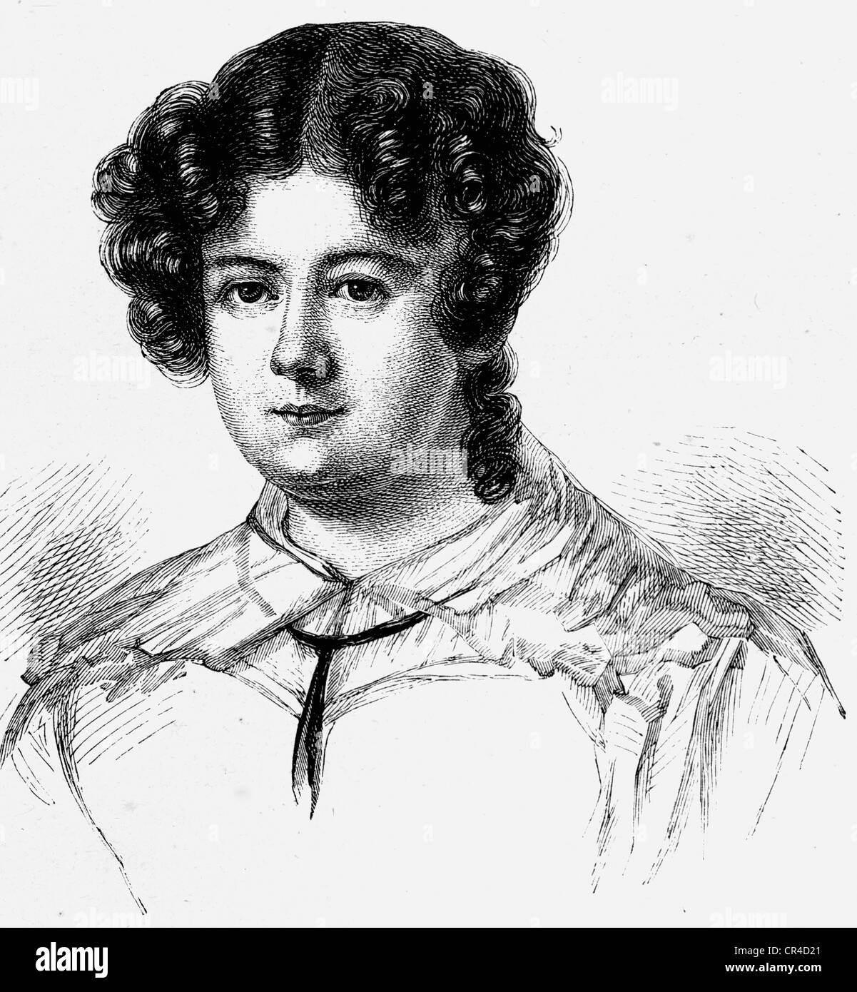 Marianne von Willemer (1784-1860), girlfriend of J.W. von Goethe, steel engraving, before 1880 Stock Photo