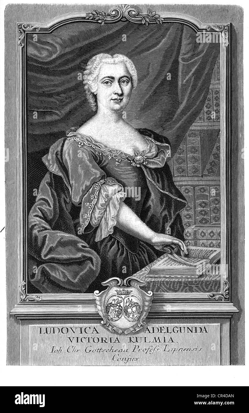 Luise Adelgunde Victorie Gottsched (1713-1762), writer Stock Photo