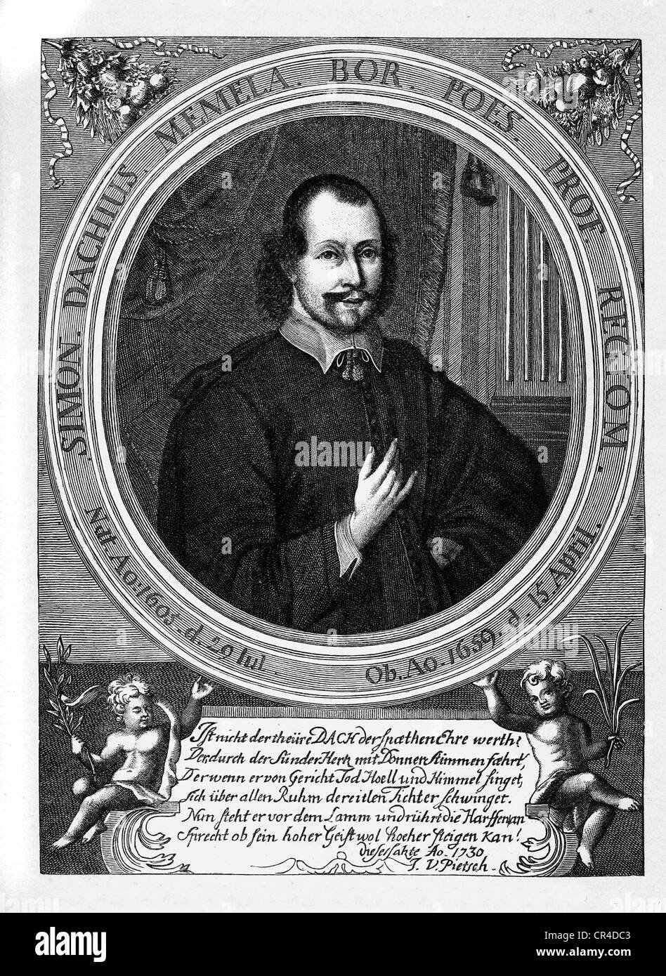 Simon Dach (1605-1659), poet Stock Photo