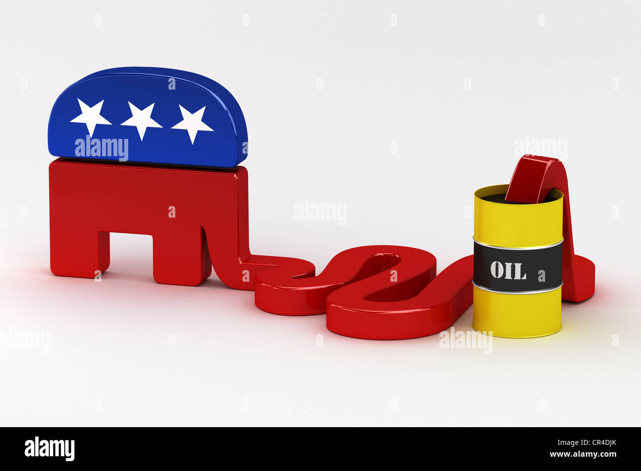 Republican elephant, mascot of the Republican Party, USA, is sucking ...