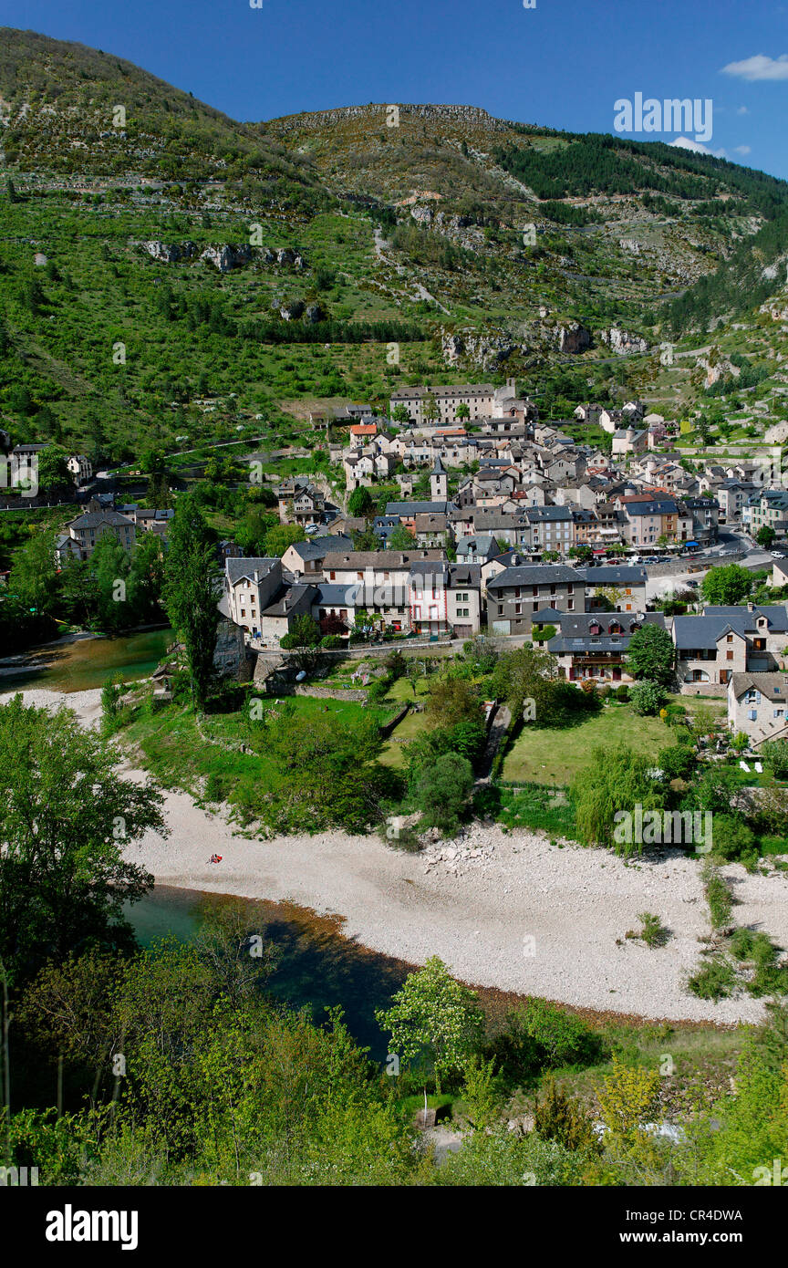 Ste Enimie labelled Les Plus Beaux Villages de France the most beautiful villages of France Gorges du Tarn the Causses and the Stock Photo