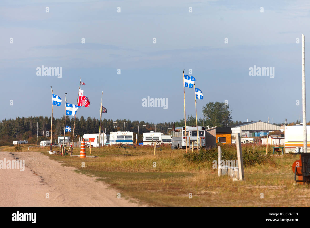 Camping site, Sept Iles, Duplessis district, Quebec, Canada Stock Photo