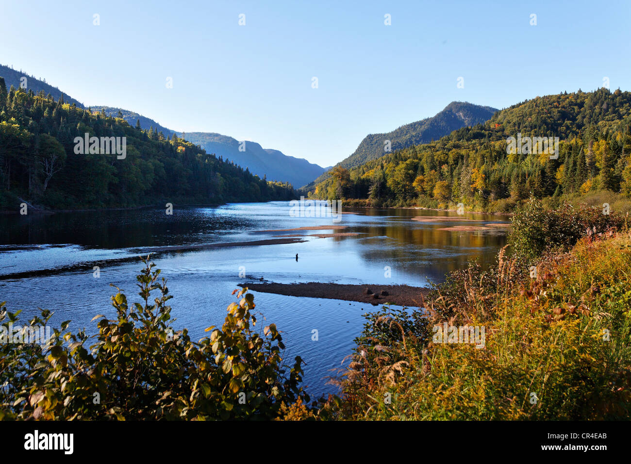 Autumn in La Jacques Cartier National Park, Jacques Cartier river, Quebec, Canada Stock Photo