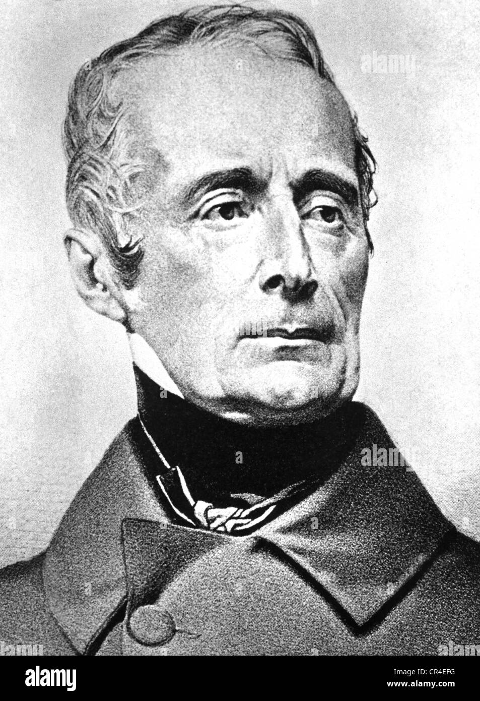 Lamartine, Alphonse de, 21.10.1790 - 1.3.1869, French poet, portrait, lithograph by Maurin, 19th century, Stock Photo