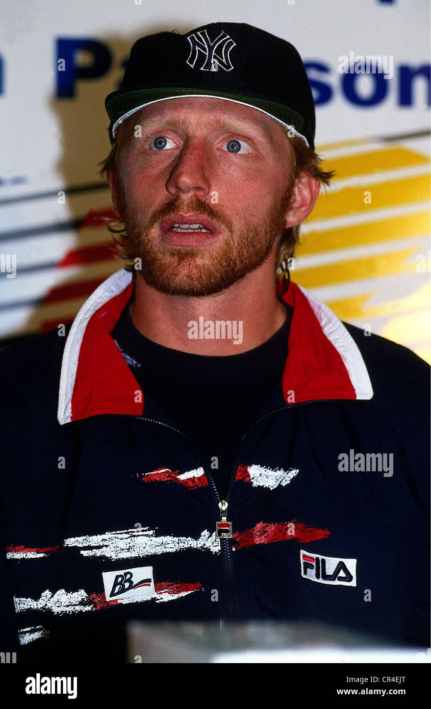 Becker, Boris, * 22.11.1967, German tennis player, portrait, at a press conference, circa 1993, Stock Photo